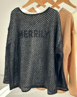 画像6: 【1/13 LIVEご紹介アイテム】●透かし編ニット&ロゴロンT(SARATと同生地)SET