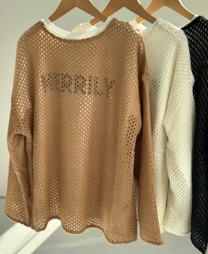 画像3: 【1/13 LIVEご紹介アイテム】●透かし編ニット&ロゴロンT(SARATと同生地)SET