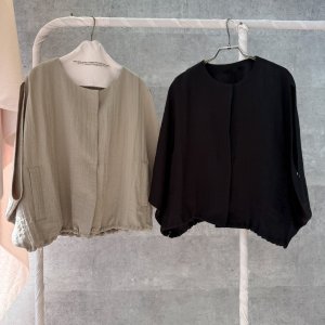 画像1: ●爆売れアイテム!!●二の腕えぐり取るベストジャケット●【5/20 LIVEアイテム】●リネンミックスベストジャケット（カーブパンツとセットアップ可能◎）