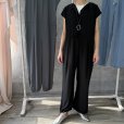 画像1: ●生産枠限り●期間限定●ご予約5倍ポイント【2/2 LIVEアイテム】●フレンチスリーブオールインワン　ブラック（予約/4-5） (1)