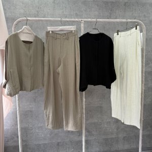 画像2: ●爆売れアイテム!!●二の腕えぐり取るベストジャケット●【5/20 LIVEアイテム】●リネンミックスベストジャケット（カーブパンツとセットアップ可能◎）
