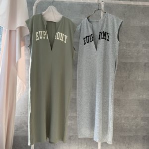 画像1: ●【5/30 LIVEご紹介アイテム】●キーネックロゴワンピ