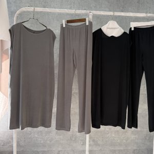 画像1: ◎楽ちんで1枚できちんと見え◎おすすめセットアップ◎【6/10 LIVEご紹介アイテム】大人シンプルリブセットアップ