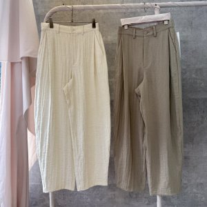 画像1: ●二の腕えぐり取るベストジャケットとセットアップ可能【5/20 LIVEアイテム】●あの!!カーブパンツがセットアップに◎リネンミックスカーブパンツ（SETUP可能）