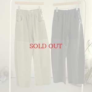 画像2: ●SALE●【12/13 LIVEアイテム】デニム×スエットドッキングカーブパンツ