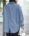 画像4: ●数量限定メーカーフリー枠解放●【5/26 LIVEご紹介アイテム】バックボタンデザインテンセルデニムシャツ（セットアップ可能）