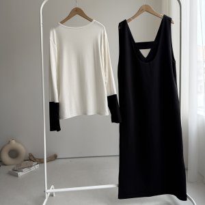 画像6: ●オリジナル●前後2WAYで使えてベルトも3WAY!!着こなし色々【5/12 LIVEご紹介アイテム】2WAY配色ワンピース