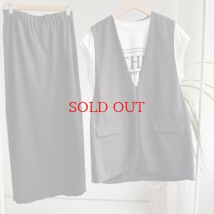 画像1: ●立体デザインがオシャレ●【3/12 LIVEご紹介アイテム】深Vドレープデザインベスト