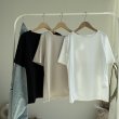 画像1: ●SARA Tシリーズからシンプルタイプの半袖Tが登場!!!【3/24 LIVEご紹介アイテム】もちっと伸びーるシンプル半袖T (1)