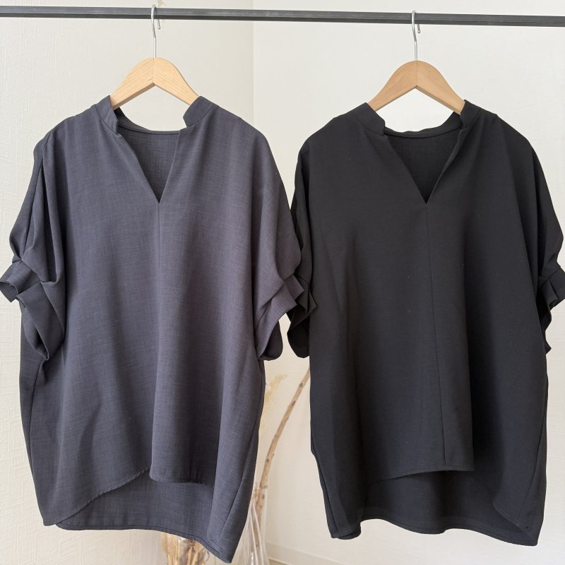 画像4: ●接触冷感◎クールタッチSETUPシリーズ●【6/9LIVEアイテム】クールタッチキーネックトップス＜セットアップ可能＞ (4)