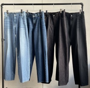 画像1: ●メーカー在庫限り●【3/31 LIVEアイテム】デニムセットアップも可能◎かかと内側にボタン付!ルーズデニム