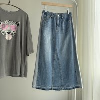 ●【5/6 LIVEご紹介アイテム】●サイドタックラインデニムスカート＜予約/5-6＞