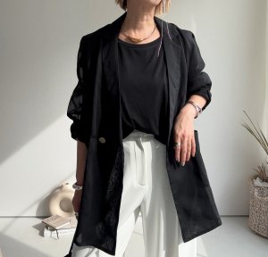 画像5: ●マットゴールドのボタンがオシャレ【5/12 LIVEご紹介アイテム】シアーテーラードジャケット