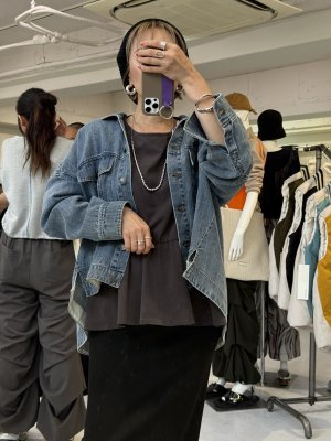 画像2: ●5/25までの期間限定受注●ご予約ポイント対象●【5/22 LIVEご紹介アイテム】リネンミックスデニムジャケット＜予約/8＞