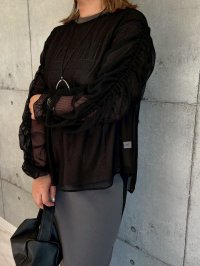 ●ご予約ポイント対象●【5/23 LIVEご紹介アイテム】シャーリング袖メッシュプルオーバー＜予約/8＞
