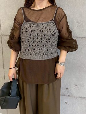 画像3: ●ご予約ポイント対象●【5/23 LIVEご紹介アイテム】シャーリング袖メッシュプルオーバー＜予約/8＞