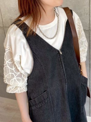 画像3: ●ご予約ポイント対象●【5/23 LIVEご紹介アイテム】Vネックデニムジャンスカ＜予約/8＞