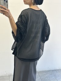 ●ご予約ポイント対象●【5/23 LIVEご紹介アイテム】シャーリング袖メッシュプルオーバー＜予約/8＞