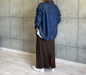 画像2: ●数量限定メーカーフリー枠解放●【5/26 LIVEご紹介アイテム】バックボタンデザインテンセルデニムシャツ（セットアップ可能）