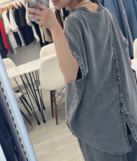 ●数量限定メーカーフリー枠解放●【5/26 LIVEご紹介アイテム】テンセルデニムキーネックプルオーバー（セットアップ可能）＜予約/6＞