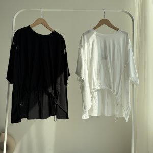 画像1: ●お袖のメッシュ切り替えがオシャレ●【5/30 LIVEご紹介アイテム】切替メッシュデザインT