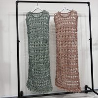 ●在庫限り●1日半のみの超短期販売●月曜朝9時まで●【6/6 LIVEご紹介アイテム】●リネンミックスカラーメッシュワンピ