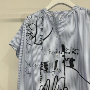 画像2: ●在庫限り●1日半のみの超短期販売●月曜朝9時まで●【6/6 LIVEご紹介アイテム】●殴り書きストライプオーバーシャツ