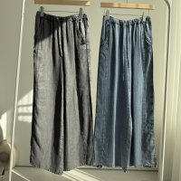 ●サイドタックの折り込みデザイン●【6/10 LIVEご紹介アイテム】■タックデザインテンセルデニムパンツ