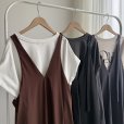 画像3: ●期間限定掲載●◎機能性◎機能性(接触冷感/撥水/防シワ/ストレッチ）シリーズ◎【6/14 LIVEご紹介アイテム】●高身長さんにもオススメ◎深Vジャンパースカート（メーカー確認後取り寄せ）