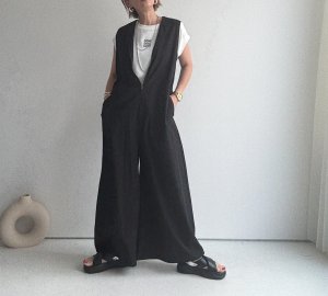 画像3: ●期間限定掲載●◎機能性(接触冷感/撥水/防シワ/ストレッチ）シリーズ【6/14 LIVEご紹介アイテム】●高身長さんにもオススメ◎ハーフジップジャンプスーツ