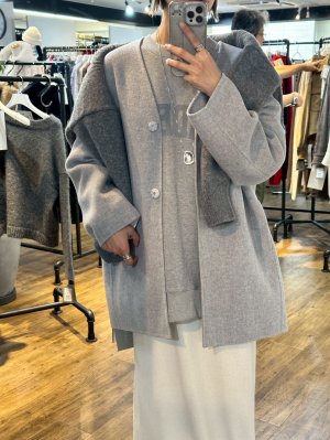 画像5: ●びっくりする位軽くて羽織りやすいウールコート◎●期間限定●ご予約ポイント対象【6/20 LIVEご紹介アイテム】ノーカラーウールコート＜予約/10＞