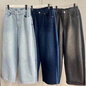 画像1: ●サイドの配色ラインがオシャレ◎●期間限定●ご予約ポイント対象【6/20 LIVEご紹介アイテム】ライン配色コクーンワイドデニム＜予約/9-10＞