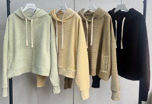 画像1: ●他にはない素材感でオシャレ感◎●期間限定●ご予約ポイント対象【6/20 LIVEご紹介アイテム】太リブコーデュロイドルマンフーディ（セットアップ可能）＜予約/9-10＞