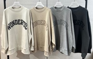 画像1: ●シルエットが可愛い◎裏起毛タイプ●期間限定●ご予約ポイント対象【6/20 LIVEご紹介アイテム】裏起毛オーバーWONDERFULロゴスエット（一部カラーはセットアップ可能）＜予約/9-10＞