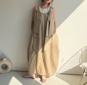 画像2: ●期間限定●晩夏-秋アイテム【6/28 LIVEご紹介アイテム】2WAYコクーンワンピ＜予約/8＞