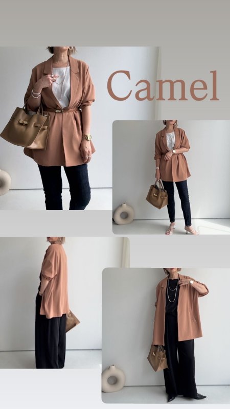 画像10: ●NEW COLOR●カーデライクジャケットに新色登場!!!◎激推し認定◎【LIVEご紹介アイテム】カーデの気軽さで羽織れちゃうジャケット!?●カーデライクオーバージャケット（ネイビー/キャメル） (10)