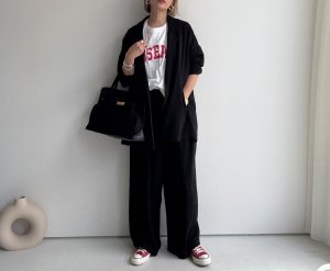 画像8: ●在庫限り●カーデライクシリーズの新型ボトム!!【LIVEご紹介アイテム】カーデライクシリーズ◎タックワイドパンツ