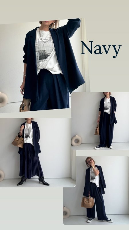 画像9: ●NEW COLOR●カーデライクジャケットに新色登場!!!◎激推し認定◎【LIVEご紹介アイテム】カーデの気軽さで羽織れちゃうジャケット!?●カーデライクオーバージャケット（ネイビー/キャメル） (9)