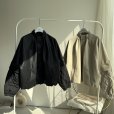画像1: ●生産枠限り●期間限定掲載●【7/8ご紹介アイテム】ドッキングデザインレザーブルゾン（お袖2WAY）＜予約/8-9＞ (1)