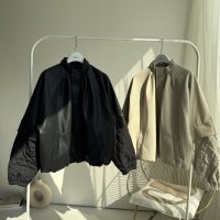 ●生産枠限り●期間限定掲載●【7/8ご紹介アイテム】ドッキングデザインレザーブルゾン（お袖2WAY）＜予約/8-9＞