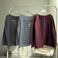 ●生産枠限り●期間限定掲載●【7/8ご紹介アイテム】ゆるっと大人ボーダーロゴT（前後着用可能）＜予約/7－8＞