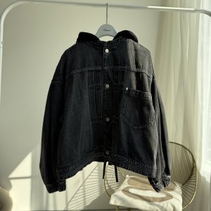 画像1: ●生産枠限り●期間限定掲載●【7/8ご紹介アイテム】フード付デニムブルゾン（フード着脱可能＜予約/8-9＞