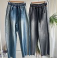 画像1: ●SALE●ゆるっとルーズシルエットが可愛い【LIVEご紹介アイテム】●サイドフリンジルーズデニム (1)