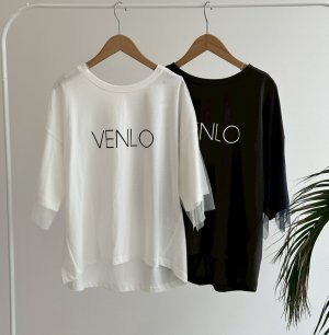 画像1: ●SALE●【LIVEご紹介アイテム】●チュール袖ロゴT