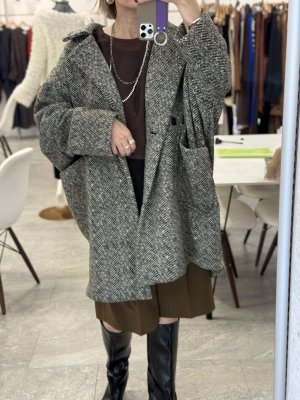 画像4: ●ご予約ポイント対象●期間限定掲載●【7/14 LIVEご紹介アイテム】ヘリンボーン裏起毛コクーンコート＜予約/10‐11＞