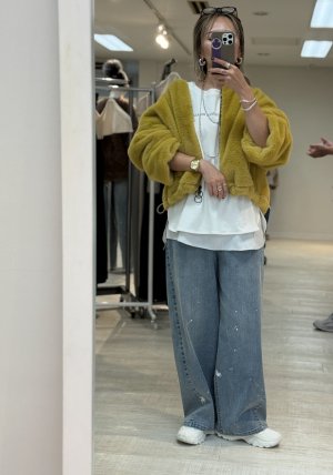 画像6: ●期間限定/ご予約5倍ポイント●【1/19 ayane】ペイント加工バレルレッグデニムパンツ（予約/3-4）