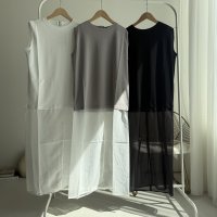 ●SALE ●【7/13LIVEアイテム】シアー切替ワンピース