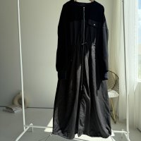 ●ご予約ポイント対象●期間限定掲載●【7/25 LIVEご紹介アイテム】ラインデザインドッキングジップコートワンピ＜予約/9-10＞