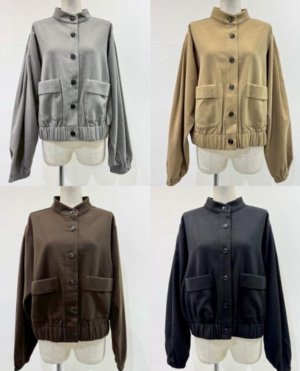 画像1: ●ご予約ポイント対象●期間限定掲載●【7/27  LIVEご紹介アイテム】ワイドフリーブウーリーショートブルゾン＜予約/10-11＞