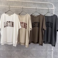 ●生産枠限り●晩夏〜秋に使える展示会シリーズ●【7/28 LIVEご紹介アイテム】オーバーシルエット秋色ロゴハーフスリーブT